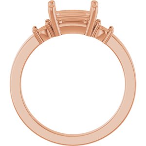 10K Rose Gold 7.5x5.5 mm Emerald Ring Mounting – image 4