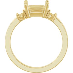 10K Yellow Gold 7.5x5.5 mm Emerald Ring Mounting – image 4