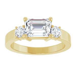 10K Yellow Gold 7.5x5.5 mm Emerald Ring Mounting – image 5