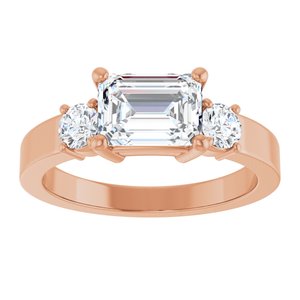 18K Rose Gold 7.5x5.5 mm Emerald Ring Mounting – image 5