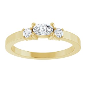 18K Yellow Gold 5x3 mm Elongated Cushion Ring Mounting – image 5