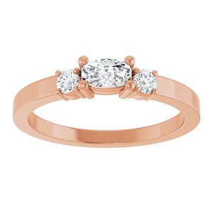 18K Rose Gold 5x3 mm Elongated Cushion Ring Mounting – image 5