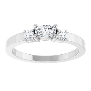 14K X1 White Gold 5x3 mm Elongated Cushion Ring Mounting – image 5
