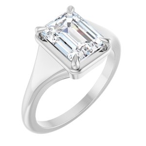 Continuum Sterling Silver 8.5x6.5 mm Emerald Ring Mounting