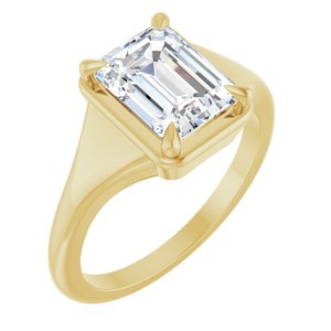 18K Yellow Gold 8.5x6.5 mm Emerald Ring Mounting