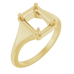18K Yellow Gold 8.5x6.5 mm Emerald Ring Mounting – image 2