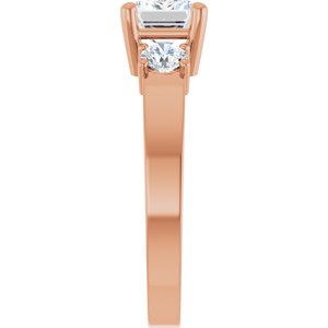 18K Rose Gold 7.5x5.5 mm Emerald Ring Mounting – image 7