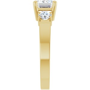 10K Yellow Gold 7.5x5.5 mm Emerald Ring Mounting – image 7
