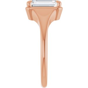 10K Rose Gold 8.5x6.5 mm Emerald Ring Mounting – image 7