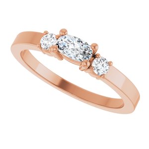 10K Rose Gold 5x3 mm Elongated Cushion Ring Mounting – image 8
