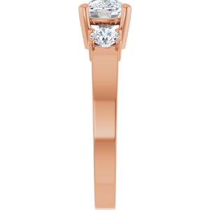 14K Rose Gold 8x6 mm Elongated Cushion Ring Mounting – image 7