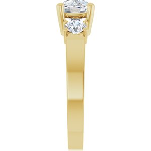 14K Yellow Gold 8x6 mm Elongated Cushion Ring Mounting – image 7