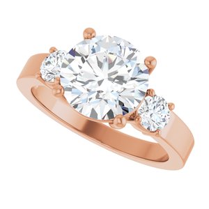 10K Rose Gold 8.8 mm Round Ring Mounting – image 8