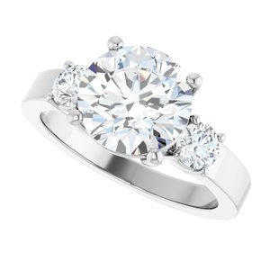 14K X1 White Gold 8.8 mm Round Ring Mounting – image 8