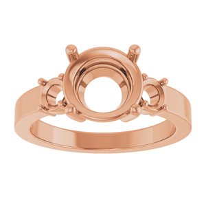 10K Rose Gold 8.8 mm Round Ring Mounting – image 6