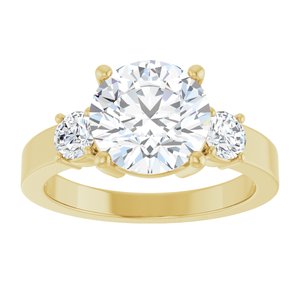 14K Yellow Gold 8.8 mm Round Ring Mounting – image 5