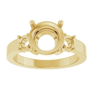 18K Yellow Gold 8.8 mm Round Ring Mounting – image 6