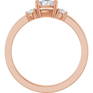10K Rose Gold 5x3 mm Elongated Cushion Ring Mounting – image 3
