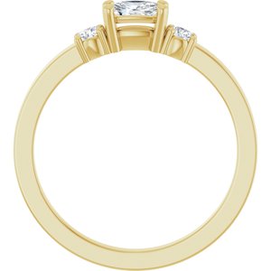 18K Yellow Gold 5x3 mm Elongated Cushion Ring Mounting – image 3