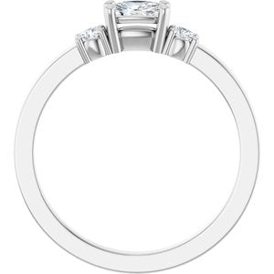 18K White Gold 5x3 mm Elongated Cushion Ring Mounting – image 3