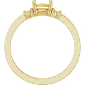 10K Yellow Gold 5x3 mm Elongated Cushion Ring Mounting – image 4