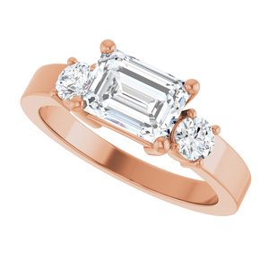 18K Rose Gold 7.5x5.5 mm Emerald Ring Mounting – image 8