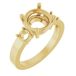 14K Yellow Gold 8.8 mm Round Ring Mounting – image 2