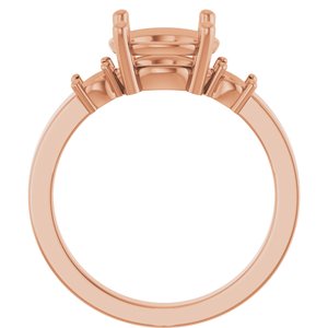 18K Rose Gold 8.8 mm Round Ring Mounting – image 4