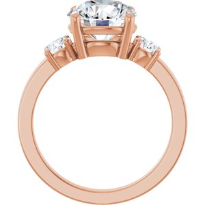 10K Rose Gold 8.8 mm Round Ring Mounting – image 3