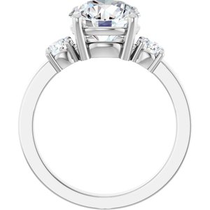 14K X1 White Gold 8.8 mm Round Ring Mounting – image 3