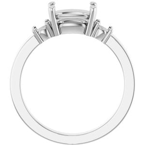 14K X1 White Gold 8x6 mm Elongated Cushion Ring Mounting – image 4