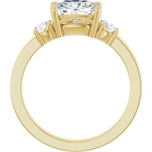 10K Yellow Gold 8x6 mm Elongated Cushion Ring Mounting – image 3