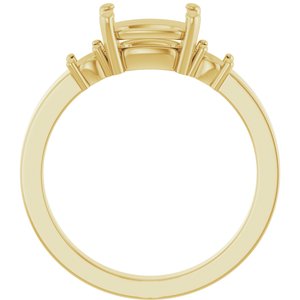 10K Yellow Gold 8x6 mm Elongated Cushion Ring Mounting – image 4