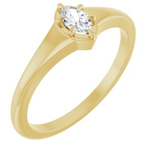 10K Yellow Gold 5x3 mm Marquise Ring Mounting