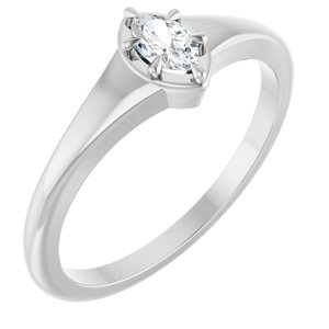 18K White Gold 5x3 mm Marquise Ring Mounting