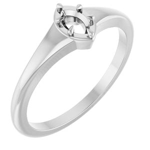 14K White Gold 5x3 mm Marquise Ring Mounting – image 2