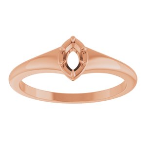 10K Rose Gold 5x3 mm Marquise Ring Mounting – image 6