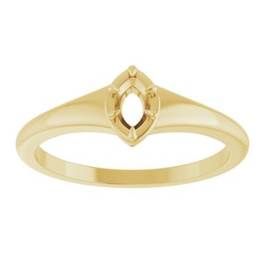 18K Yellow Gold 5x3 mm Marquise Ring Mounting – image 6