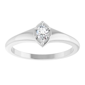 Continuum Sterling Silver 5x3 mm Marquise Ring Mounting – image 5