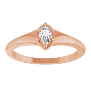 10K Rose Gold 5x3 mm Marquise Ring Mounting – image 5