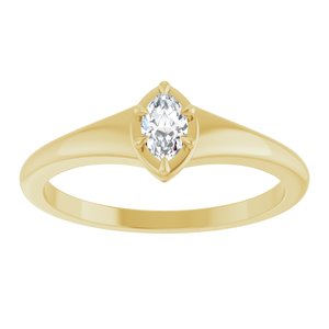 14K Yellow Gold 5x3 mm Marquise Ring Mounting – image 5