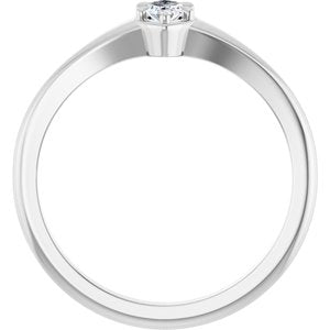 14K White Gold 5x3 mm Marquise Ring Mounting – image 3