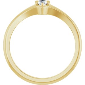 18K Yellow Gold 5x3 mm Marquise Ring Mounting – image 3