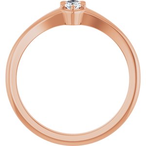 18K Rose Gold 5x3 mm Marquise Ring Mounting – image 3