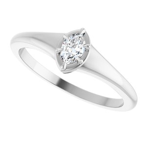 18K White Gold 5x3 mm Marquise Ring Mounting – image 8