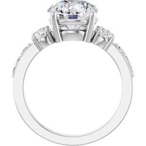 10K White Gold 9 mm Round Ring Mounting – image 3