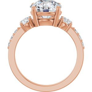 18K Rose Gold 9 mm Round Ring Mounting – image 3
