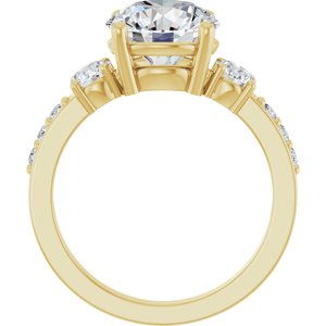 18K Yellow Gold 9 mm Round Ring Mounting – image 3