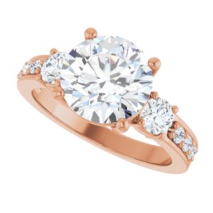 14K Rose Gold 9 mm Round Ring Mounting – image 8