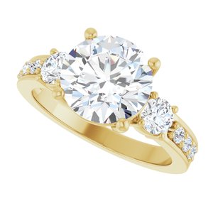 18K Yellow Gold 9 mm Round Ring Mounting – image 8